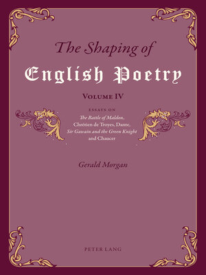 cover image of The Shaping of English Poetry – Volume IV